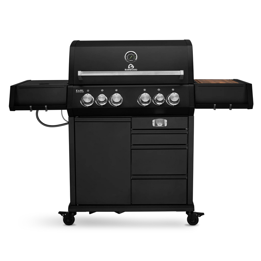 Big EARL Premium-Gasgrill 4-Brenner Black Edition mit Edelstahlrost - Bild 1