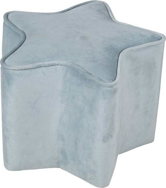Gepolsterter Roba Kinderhocker in Sternform aus Samtstoff, Hellblau Sky, B: 32,0 cm, T: 32,0 cm, H: 24,0 cm - Bild 1