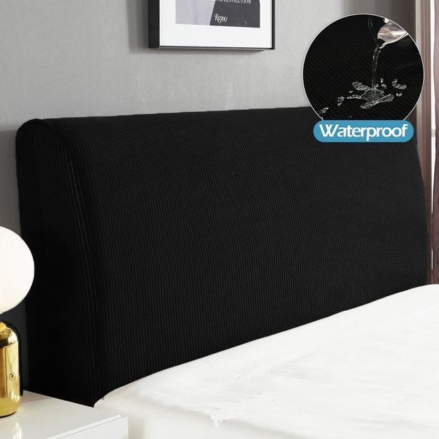 Gesteppte Bettkopfabdeckung in Schwarz, verdickter Kopfteilschutz aus Baumwolle und Polyester, Breite: 120 cm, Höhe: 70 cm - Bild 1