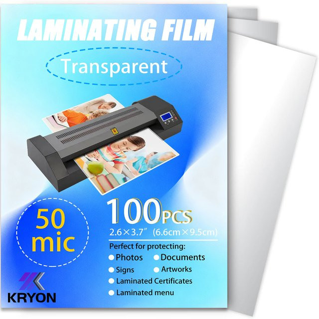 KRYON Thermo-Laminierplatten, 100er-Pack, transparent, B/H: 6,6 x 9,5 cm - Bild 1