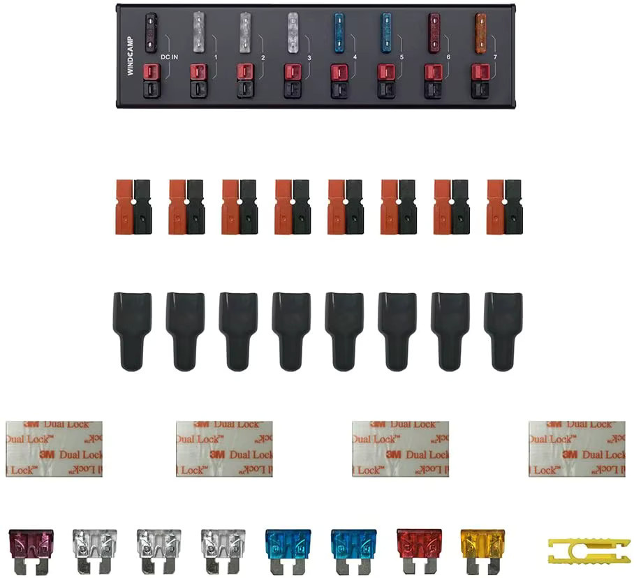 WINDCAMP AP8/AP8S 40A Stecker Power Splitter Verteiler für Radio und Zimmer sowie Auto in Schwarz - Bild 4