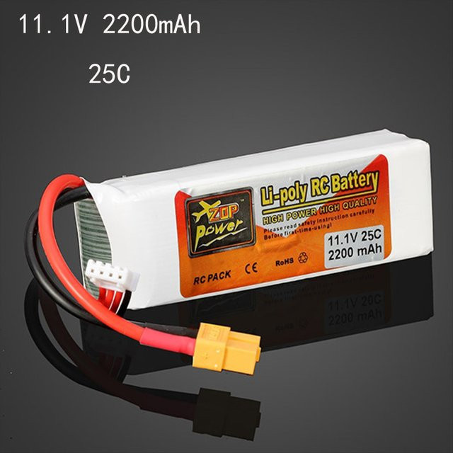 YTBNA LiPo Akku 11,1 V 2200mAh 3S 25C mit XT60 Stecker in Weiß für RC Hubschrauber, Flugzeuge, Quadcopter und Autos - Bild 1