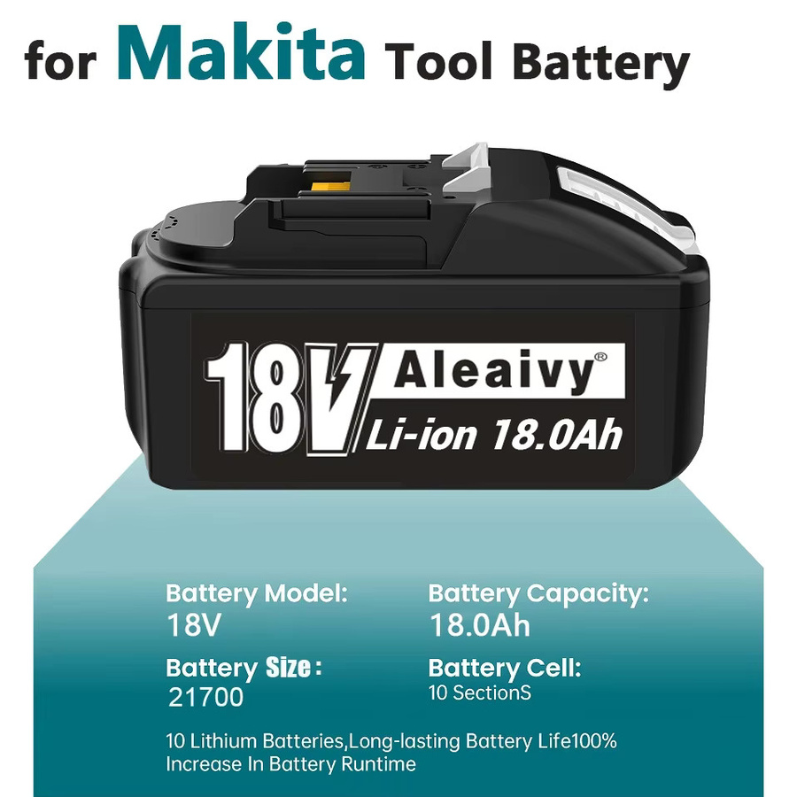 Reoaoone Akku Kompatibel mit Makita 18V 21700 A + Zelle Batterie 18 Ah für Hammer Bohrer und Power Werkzeuge - Bild 3