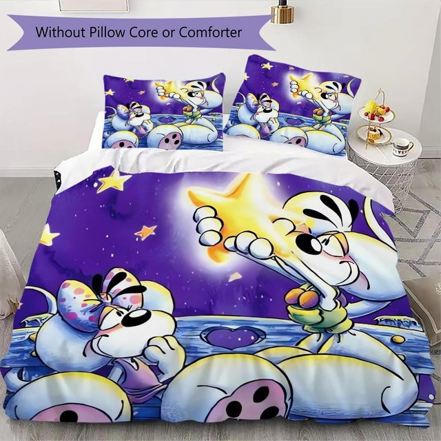 diddl Bettwäsche Set mit süßem Muster, bestehend aus 1 Bettbezug und 2 Kissenbezügen, Mehrfarbig, B/H: 260 x 240 cm - Bild 1