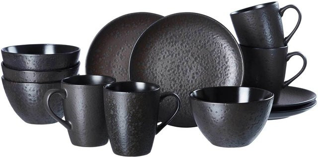 Ritzenhoff & Breker Frühstücks-Set Kitwe 12-teilig aus Keramik in Schwarz und Blau - Bild 1