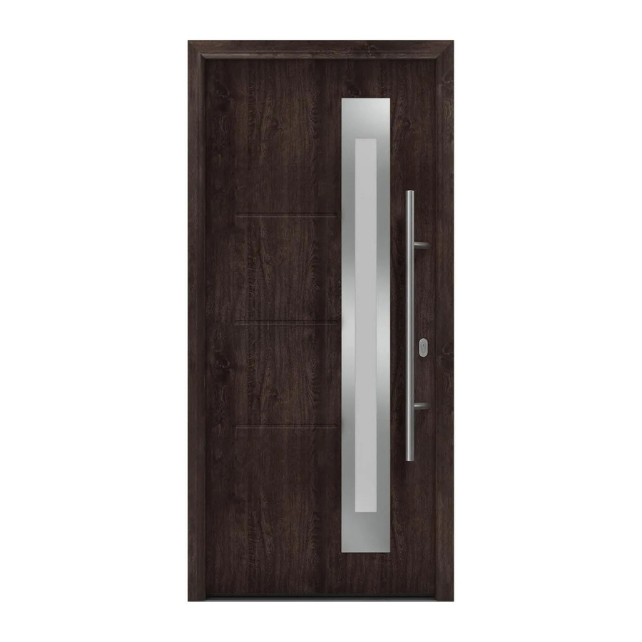 EcoStar Haustür Isopro IP 780S in Eiche Dunkel mit Glaseinsatz, B: 110 cm, H: 210 cm, DIN Rechtsausführung - Bild 2