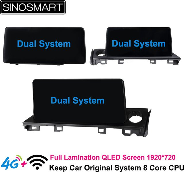 SINOSMART 10,25 Zoll Android Dual-System Bildschirm für Mazda 6 Mazda6 Atenza GL 2017–2022 High Version in Schwarz mit CarPlay und Beibehaltung der Fahrzeugfunktionen - Bild 1