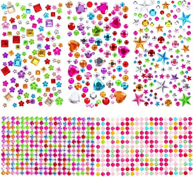 Selbstklebende Acryl-Edelstein-Aufkleber in Multicolour für Bastelarbeiten und DIY-Dekorationen - Bild 1