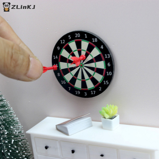 MYPANDA Miniatur-Puppenhaus Dartboard, Dartspiel-Set, 1-teiliges Set - Bild 1