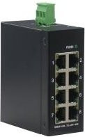 ROLINE Industrie Switch unmanaged mit 8x RJ-45 Ports, 10/100 Mbit/s, Schwarz - Bild 1