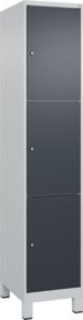 C+P Schließfachschrank Classic PLUS mit 1 Abteil und Füßen, Farbe Anthrazitgrau, H x B x T: 195 x 40 x 50 cm - Bild 1