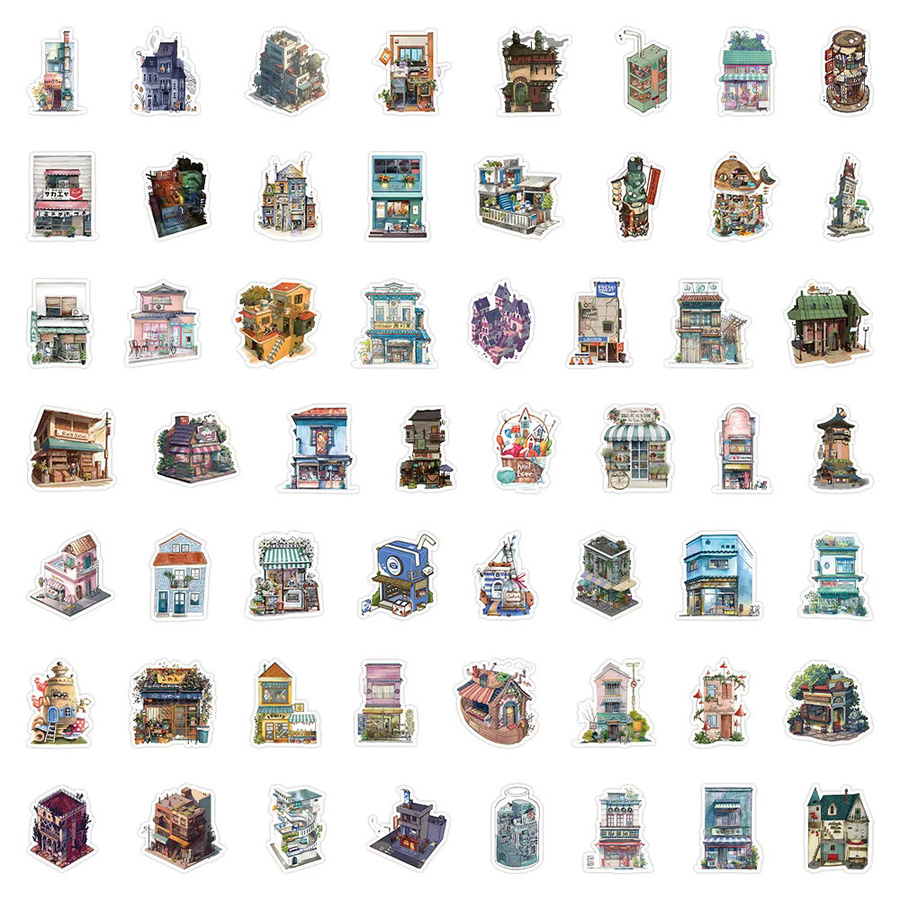 60 Stück Anime Graffiti Aufkleber mit japanischer Architektur in Multicolour von BulingBulingStickers Shop - Bild 3