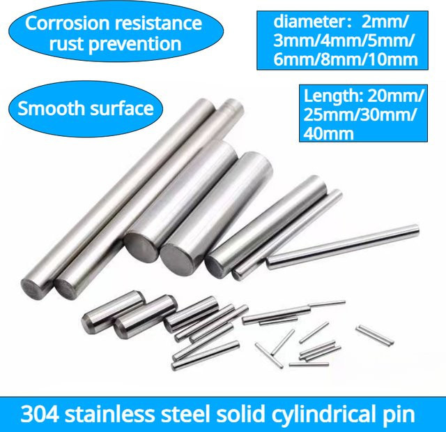 Präzisions-Zylinderstift aus 304 Edelstahl in Silber, Positionierdorn mit Präzisionsfase nach GB119, verschiedene Größen von M2 bis M10 - Bild 1