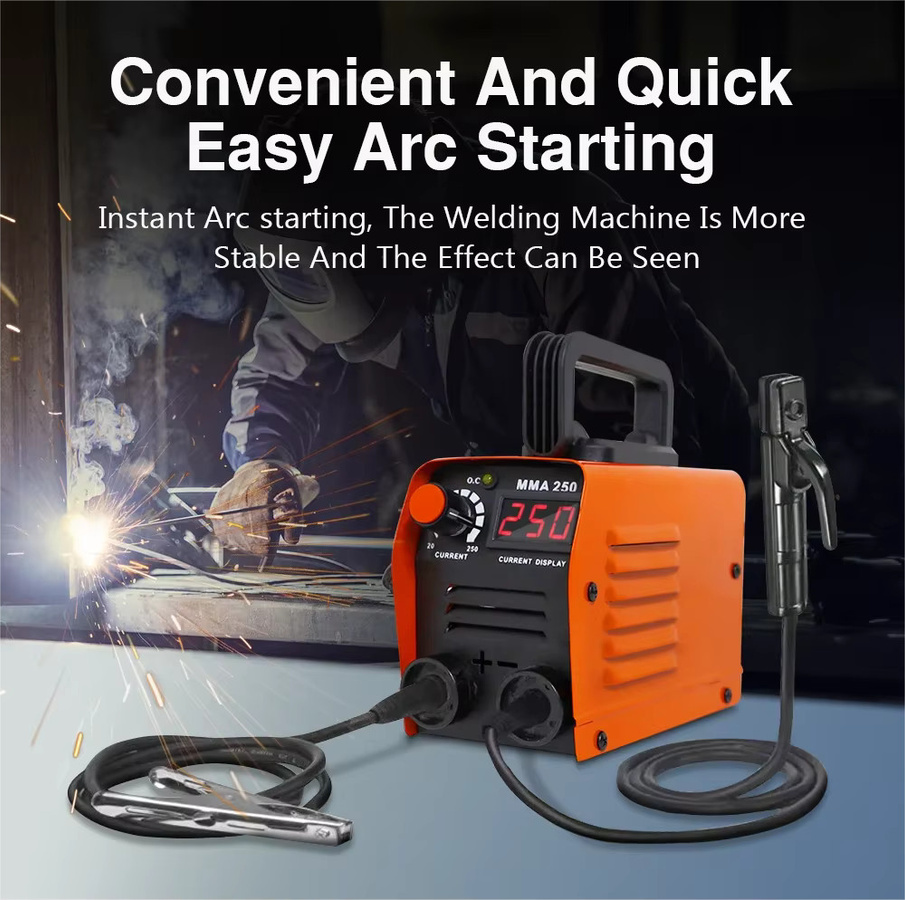 Betuyoo 250A MMA Lichtbogenschweißgerät in Orange, tragbare IGBT Inverter-Schweißmaschine für Stahl, Eisen und Metallreparatur - Bild 2