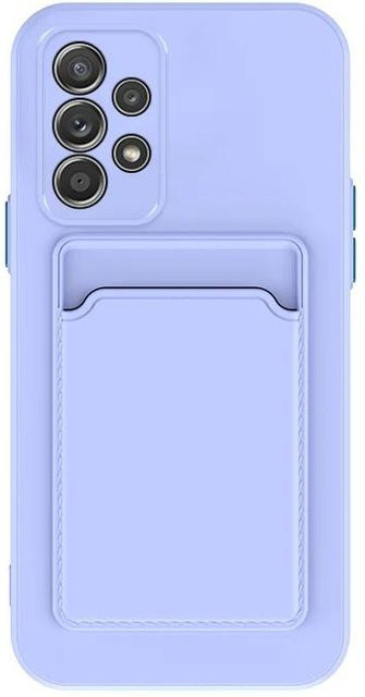 Silikon Geldbörse Handyhülle mit Kartenhalter für Samsung Galaxy S22 (6.1 Zoll) in Lila - Bild 1