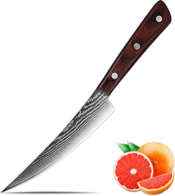 Xituo Ausbeinmesser aus Damaststahl mit Holzgriff und Full Tang für Fleisch und Fisch - Bild 1