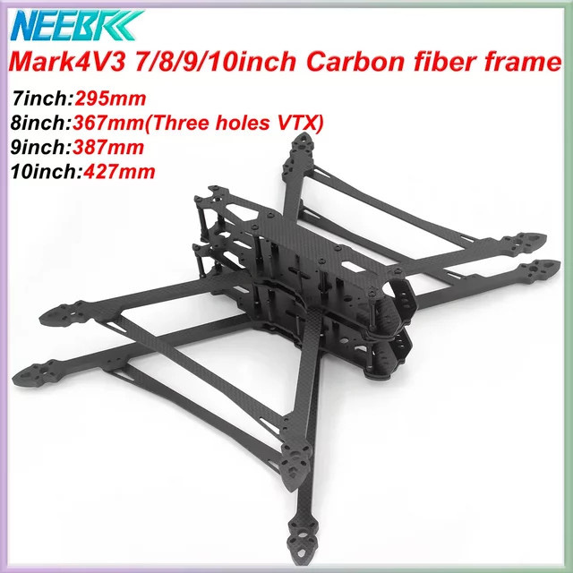 NeebRC Mark4 V2 FPV Drone Rahmen Kit, Carbon Faser, Schwarz - Bild 1