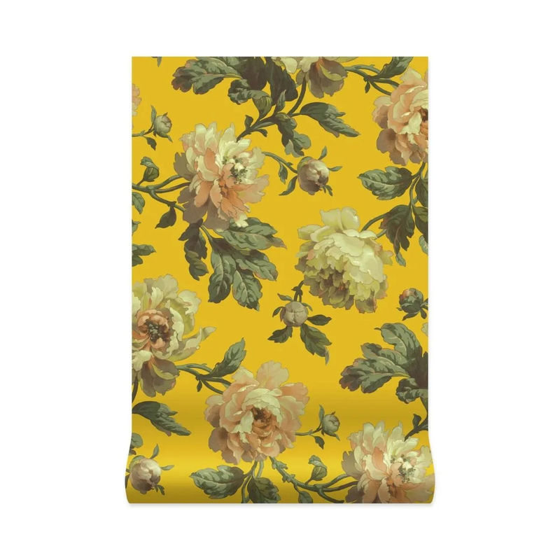 House of Hackney Tapete Peoneden in Gelb mit floralem Vintage-Design und botanischem Muster, Vlies-Tapete, Matt - Bild 3