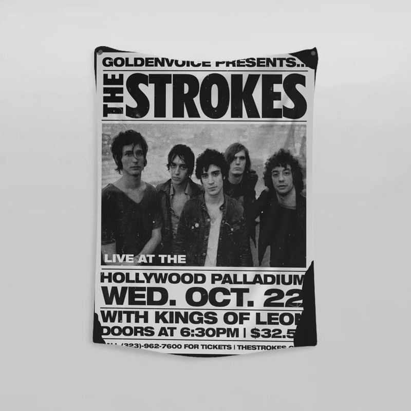 The Rock Band Wandteppich S-Strokes Schwarz B/H: 70 x 70 cm - Bild 4