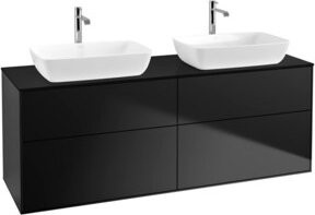 V&B Waschtischunterschrank Finion mit Wandbeleuchtung, Farbe: Blau Lacquer, B: 160 cm, T: 50,1 cm - Bild 1