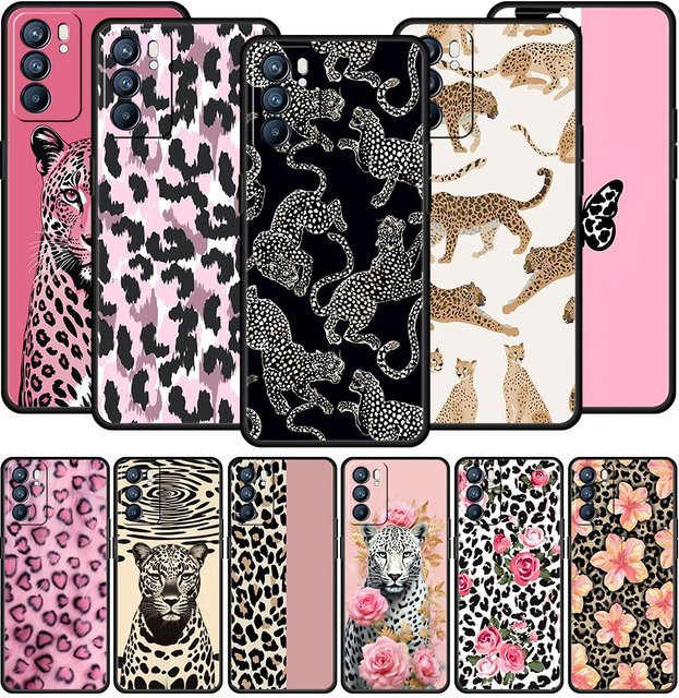 Handyhülle mit Floral Leopard Augen Design für Oppo Reno14 Reno13 Reno12 11F 10 Find X5 X9 Pro A54 5G A53 A52 A9 A78 A79 A80 A98 in Multicolour - Bild 1