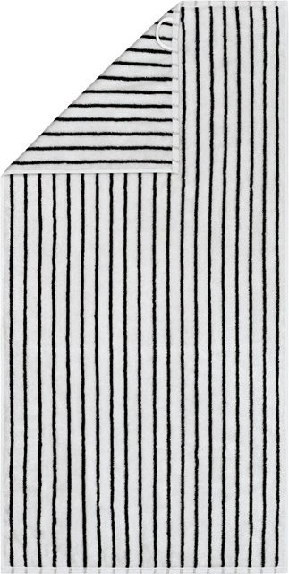 Handtuch Cawo in Schwarz und Weiß mit Streifen aus Baumwolle, Oeko-Tex Standard 100 - Bild 1