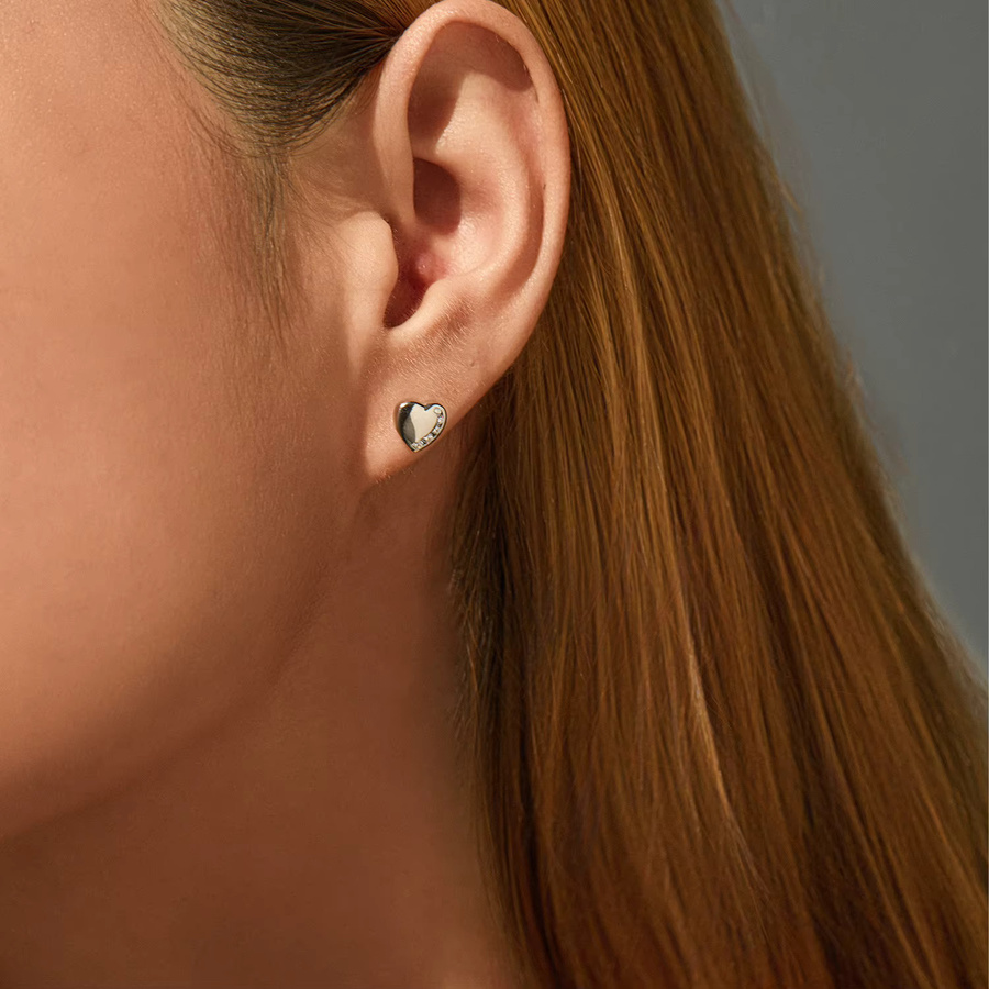 MODIAN Ohrstecker 925 Silber, CZ-Herz, Damen - Bild 2