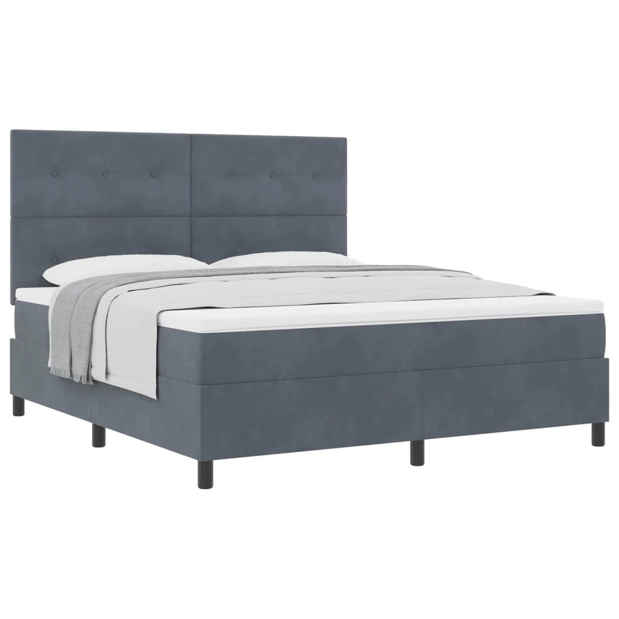 vidaXL Boxspringbett mit Matratze und Taschenfederkern in Grau, B/T/H: 180 x 200 x 40 cm - Bild 2