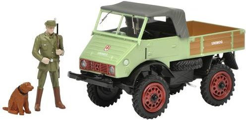 Schuco MB Unimog 401 MHI Modelllastkraftwagen im Maßstab 1:43 Set mit Jäger - Bild 1