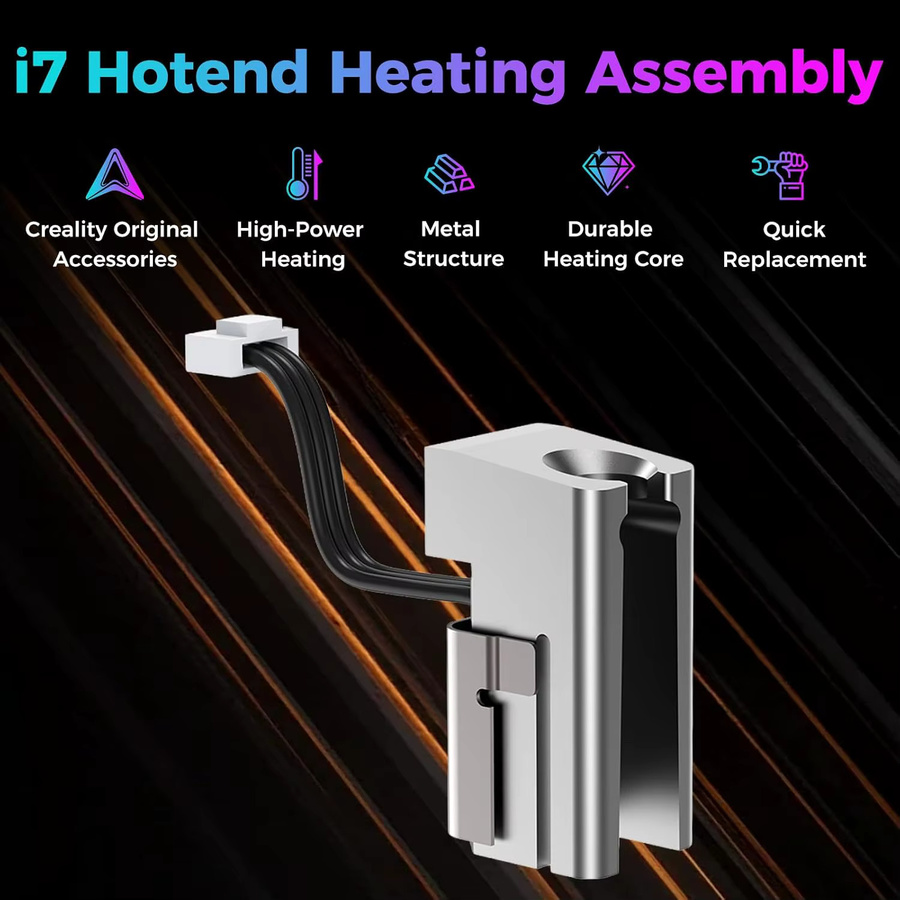 Creality SPARKX i7 Hotend-Heizbaugruppe mit 50W Hochleistungsheizung für 300 °C Hochtemperaturdruck in Silber - Bild 2