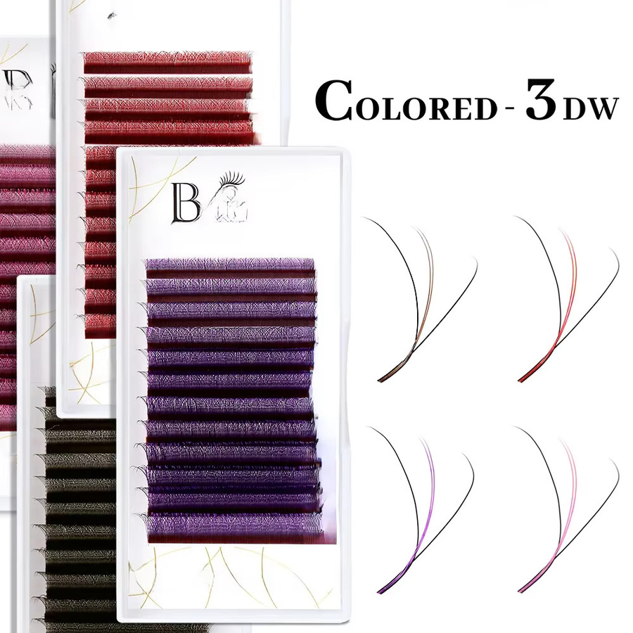 Befer Wimpernverlängerung, Rosa Rot Braun Lila Bunt, Unisex - Bild 1