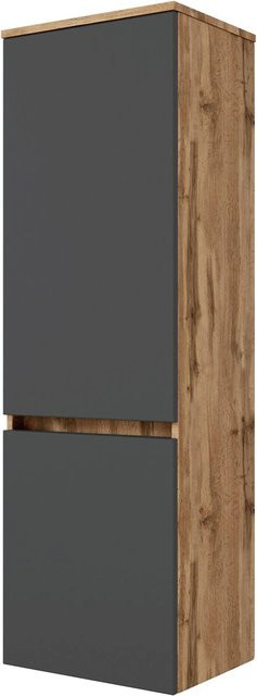 Held Möbel Midischrank Bari in matt Grau-Wotaneiche, B/T/H: 40 x 35 x 130 cm - Bild 1