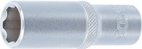 BGS Steckschlüssel-Einsatz Super Lock tief Antrieb Innenvierkant 10 mm 3/8 Zoll SW 15 mm silber aus Edelstahl - Bild 1