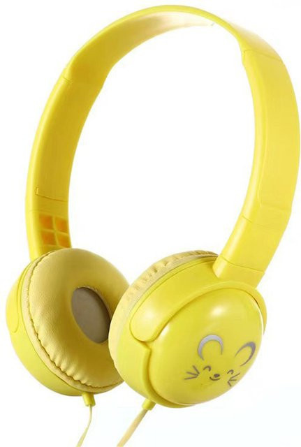 Andoer Over-Ear-Kopfhörer für Kinder, kabelgebundene Musik-Kopfhörer mit 3,5 mm Klinkenanschluss, Gelb - Bild 1