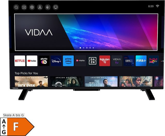 Toshiba 43UV2363DG Smart TV 43 Zoll 4K UHD LED Fernseher mit VIDAA TV, HDR und Triple-Tuner in Schwarz - Bild 4