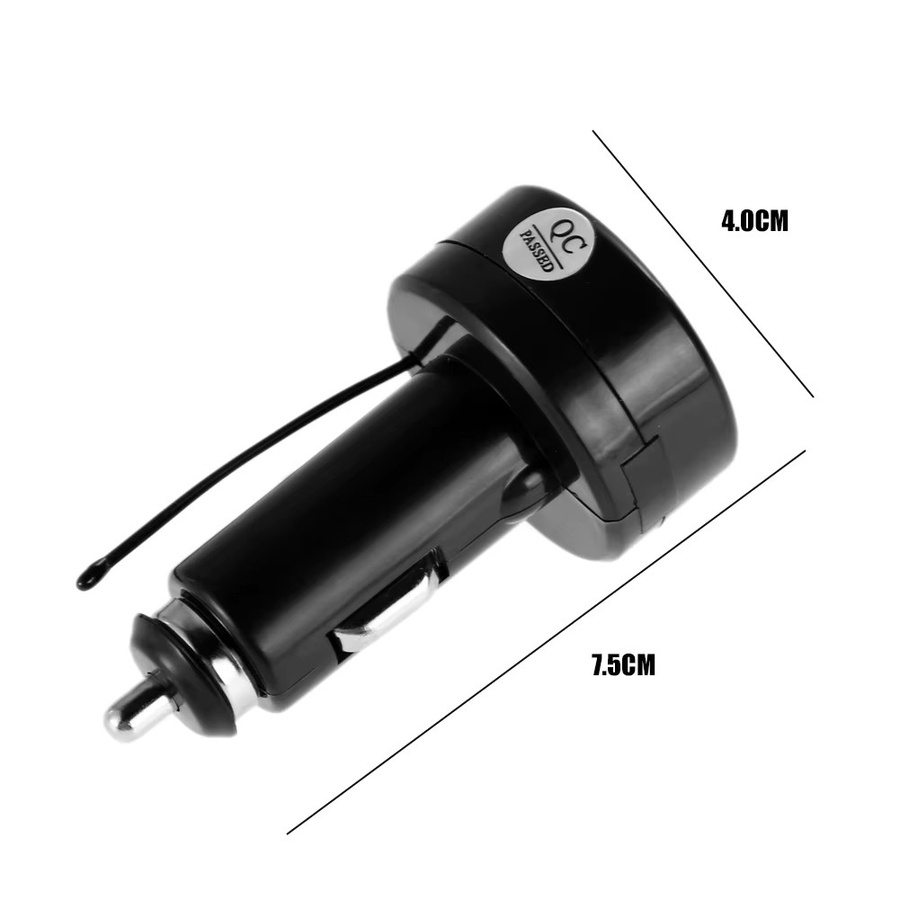 USB Universal Auto Ladegerät für SUV und PKW mit Dual Adapter, Digitalem Voltmeter und Thermometer, 12V 24V, Schwarz - Bild 2