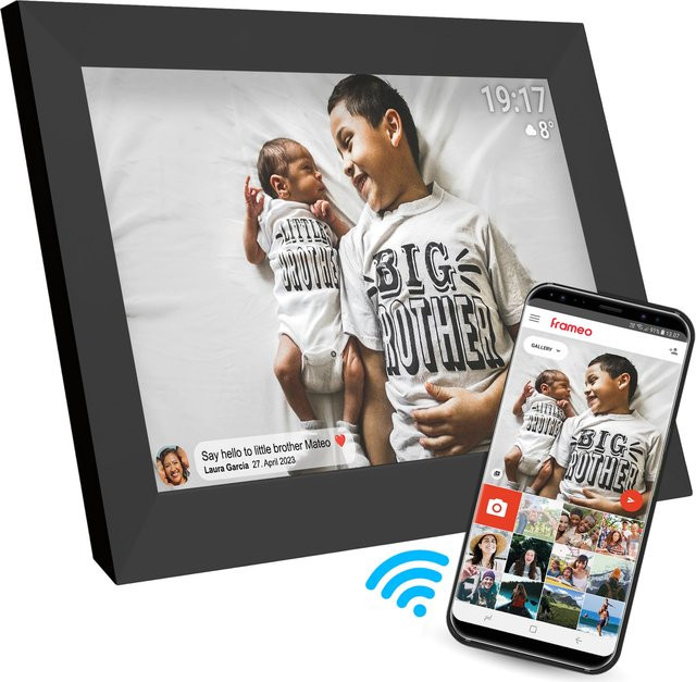 Denver Frameo digitaler Bilderrahmen PFF-1026 mit Wi-Fi, 25 cm, Schwarz - Bild 1
