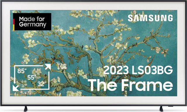 Samsung The Frame GQ55LS03BGU QLED Smart-TV 138 cm (55 Zoll) Schwarz, 4K Ultra HD, 100 Hz, Sprachsteuerung - Bild 1