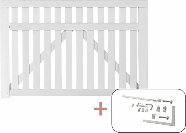 Country Fence Einzeltor aus Nadelholz in Weiß, Höhe: 150 cm, Breite: 98 cm - Bild 1