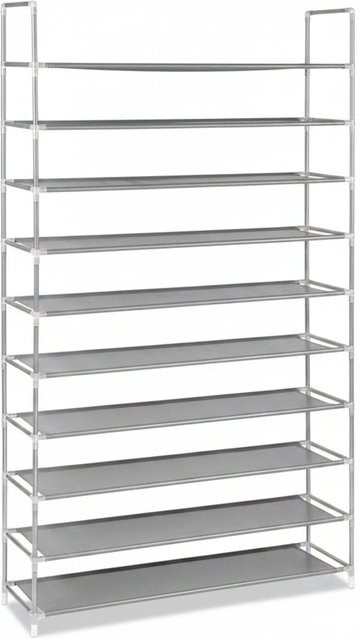 Relaxdays Schuhregal aus Vlies-Stoff in Grau, wasserabweisend, B/H/T: 100 x 175,5 x 29 cm - Bild 1
