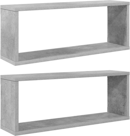 vidaXL Würfelregale Set aus Holzwerkstoff in Betongrau, 2 Stück, B/T/H: 60 x 15 x 23 cm