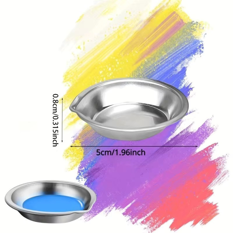 ZYF Ausgießbare Farbpalette aus Edelstahl in Silber für Künstler und DIY-Projekte - Bild 6