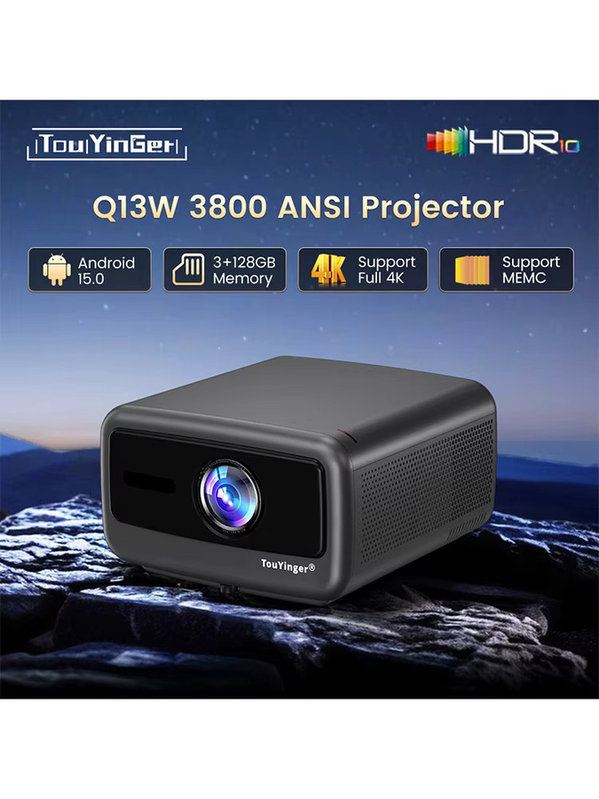 Touyinger Q13W Heim- und Outdoor-Kino-Projektor mit Full HD 4K Auflösung, HDR10, 3800 ANSI, Autofokus und Wifi6 - Bild 3