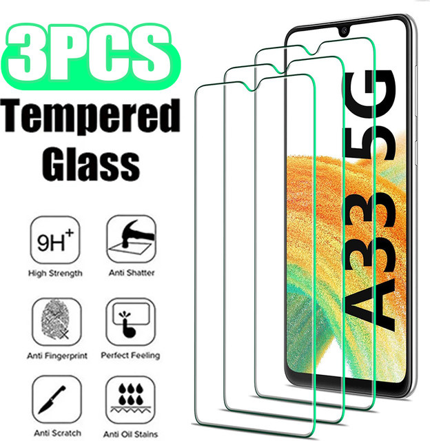 3er-Set Displayschutzglas aus gehärtetem Glas für Samsung Galaxy A02 A12 A22 A32 A42 A52 A13 A23 A33 A53 A14 A24 (5G kompatibel, transparent) - Bild 1