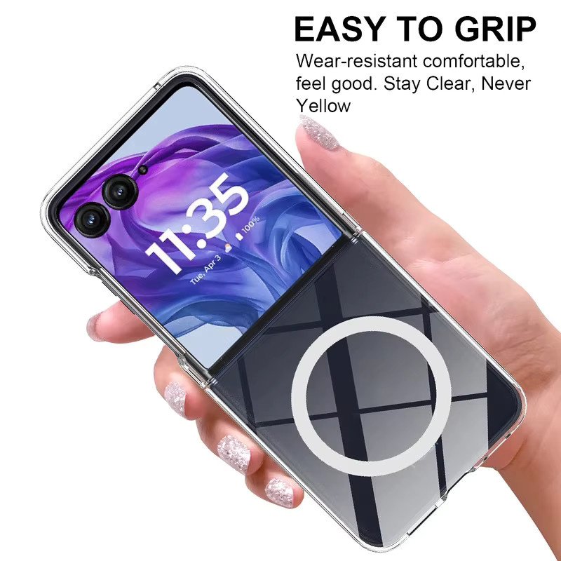 Transparente Magnet-Schutzhülle aus Hart-PC für dein Motorola Moto Razr Ultra (Modelle 2024, 2025, 2026) mit Anti-Sturz-Funktion - Bild 6