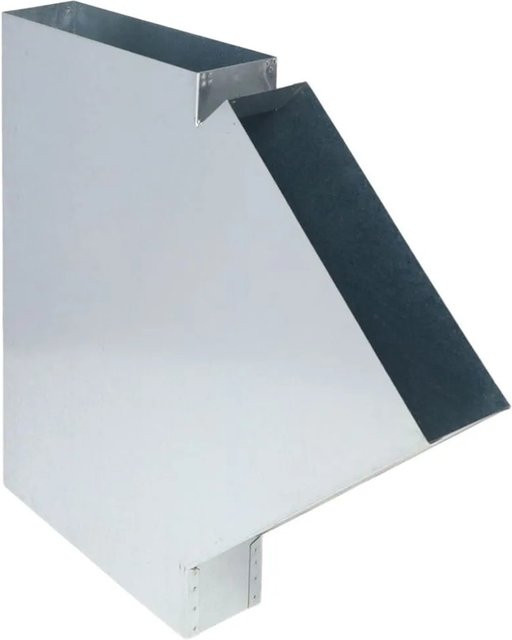 Subtiel Flachkanal T-Stück 45° aus verzinktem Stahl, Farbe: Silber, B/T/H: 300 x 90 x 30 mm - Bild 1