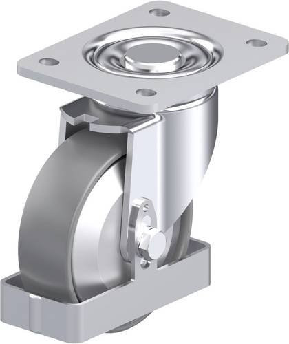 Blickle Stahlblech-Lenkrolle LH-PO 125G-3-ELS-FA-FS in Silber, Rad-Durchmesser: 125 mm, Tragfähigkeit: 300 kg - Bild 1