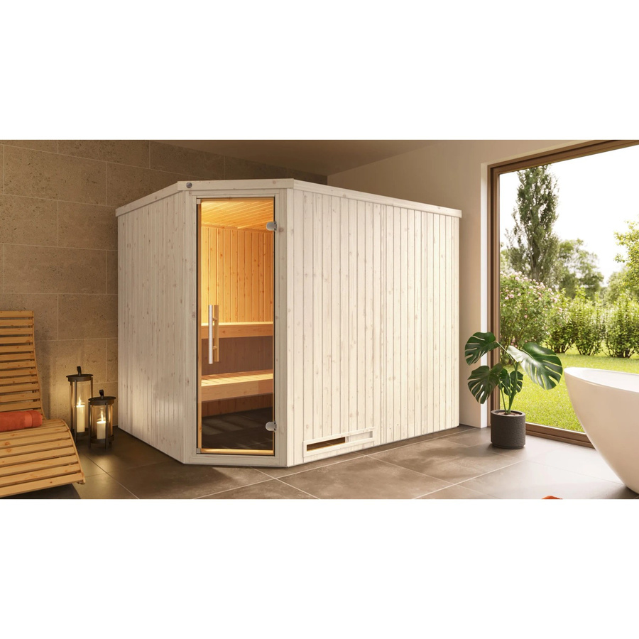 Weka Elementsauna Varberg 4 aus Fichtenholz in Braun B/H/T: 244 x 199 x 194 cm - Bild 2