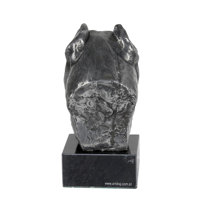 Art-Dog Neapolitanischer Mastiff Mastino Napoletano Figur auf Marmor in Silber - Bild 2
