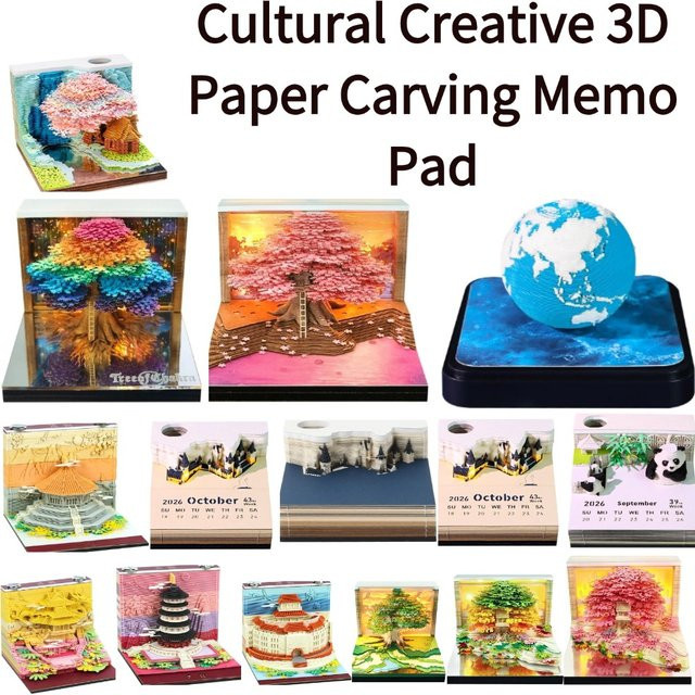 Kulturelles Kreatives 3D-Papier-Schnitz-Notizblock als Tischdekoration in Multicolor - Bild 1